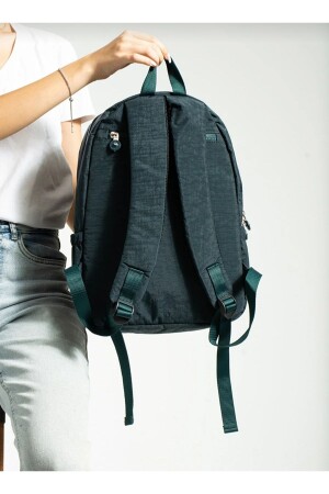 SCHULTASCHE MEGA GROßER GRÜNER RUCKSACK MIT MEHRFÄCHERN (MIT AFFE) - 5