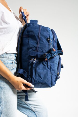 Schultasche, Mega-großer, marineblauer Rucksack mit mehreren Fächern (mit Plektren) - 3