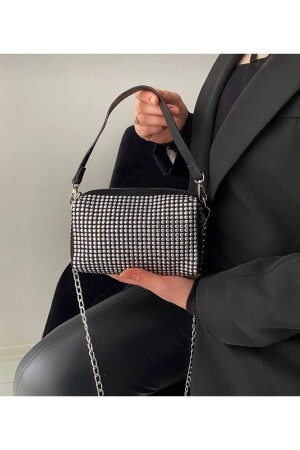 Schulter-, Henkel- und Make-up-Tasche mit Stein und Kette FK1820 - Fiori