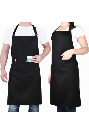 Schürze Chefkoch Kellnerschürze Neckholder schmutzabweisende Taschenschürze ATLY166 - 1