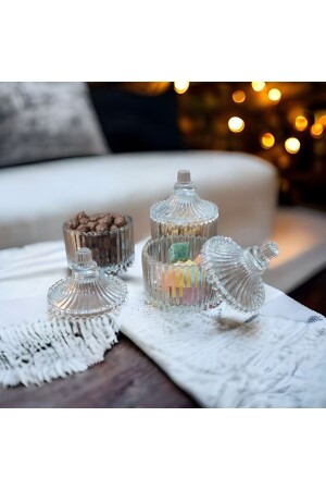 Schüssel mit Glasdeckel, Schüssel für türkische Köstlichkeiten, Marmeladenschüssel, Zuckerdose und Snackschüssel – Kaffee-Servierschüssel (85 ml), 3 Stück nbtkhvynsnm - NuBuTu