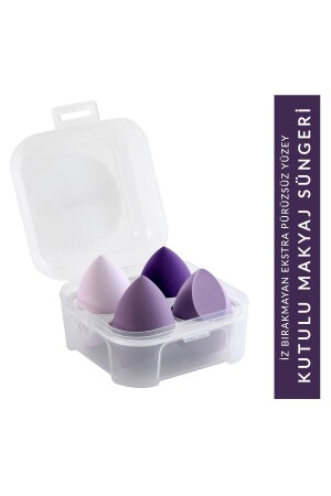 Schwämme-Set in Box – Grundierung – Concealer – Puder-Auftragsset, 4 Stück - İmer Asel