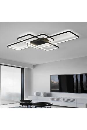 Schwarz 110 x 80 cm rechteckig * 3 * 3 Lichtfarbe LED-Deckenleuchte, Kronleuchter, moderne Beleuchtung, dekoratives Licht CL30039 - 3