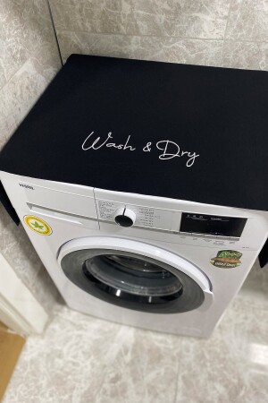 Schwarz bestickte Wasch- und Trocknerabdeckung Badezimmer-Dekorationsabdeckung WDARK - Hanles