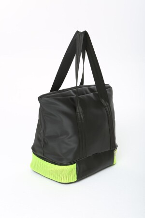 Schwarz-grüne Damen-Sport- und Reisetasche aus Polyestergewebe mit Reißverschluss, Schultergurt und Schuhfach MTBGWMSPOR - 6