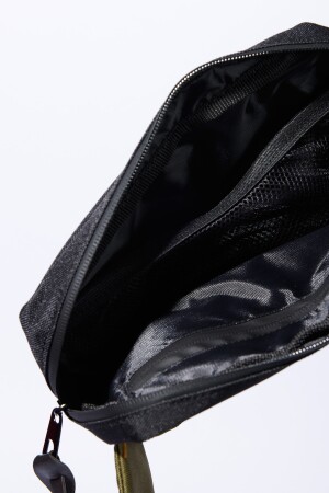 Schwarz-Khakifarbene Herren-Hüfttasche mit Reißverschluss und zwei Fächern 4A3623200015 - 3
