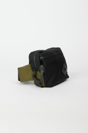 Schwarz-Khakifarbene Herren-Hüfttasche mit Reißverschluss und zwei Fächern 4A3623200015 - 4