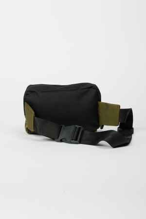 Schwarz-Khakifarbene Herren-Hüfttasche mit Reißverschluss und zwei Fächern 4A3623200015 - 6