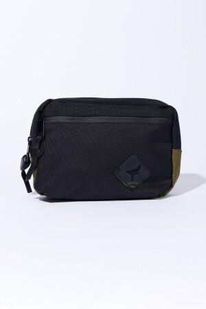 Schwarz-Khakifarbene Herren-Hüfttasche mit Reißverschluss und zwei Fächern 4A3623200015 - 1