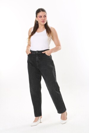 Schwarze 5-Pocket-Jeanshose für Damen in großen Größen 65N37847 - 1