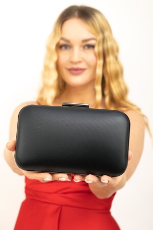 Schwarze Abendkleid-Clutch-Portfolio-Damentasche aus Stoff für Damen - 3