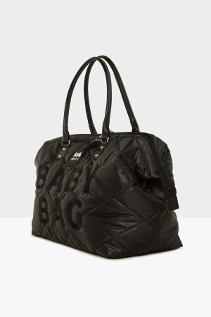 Schwarze Babytasche mit besticktem Puff, aufblasbare Mutter-Baby-Pflegetasche M000006904 - 3