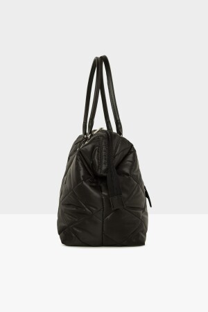 Schwarze Babytasche mit besticktem Puff, aufblasbare Mutter-Baby-Pflegetasche M000006904 - 4