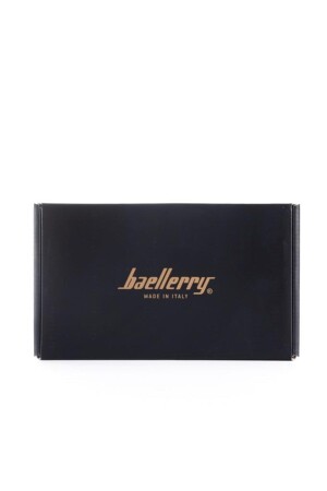 Schwarze Baellerry-Geldbörse aus langem Leder mit Kartenhalter und Reißverschluss für Herren 5050-3088 - 4