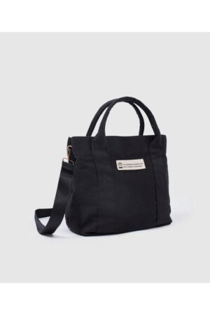 Schwarze Canvas-Tasche für Männer und Frauen, roher Stoff, Leinenstoff, Griff, Schulter, Briefträger, Schulmodelle, Reißverschluss, zwei Augen, TYC00552443910 - 4