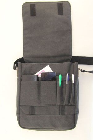 Schwarze Canvas-wasserdichte Postboten-Business-Schule-Aktentasche, Laptop-Tasche (Handtaschen-Geschenk) - 3