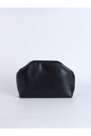 Schwarze Damen-Clutch-Handtasche aus Kunstleder HYBCD - 3