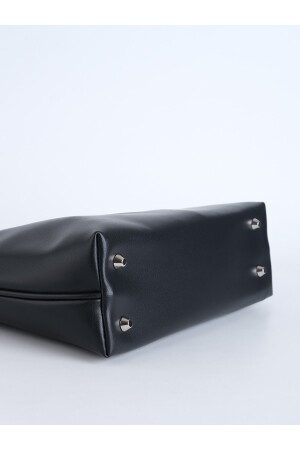 Schwarze Damen-Clutch-Handtasche aus Kunstleder HYBCD - 4