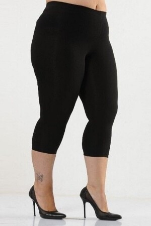 Schwarze Damen-Strumpfhose, große Größe, bequeme Textur, King-Size-Größe unterhalb des Knies - Hmd