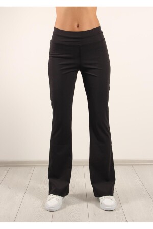 Schwarze Damenstrumpfhose aus Polyviscon-Tauchstoff mit ausgestelltem Bein - Mckanzie