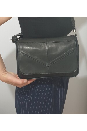 Schwarze Damentasche aus echtem Leder MINIYLAN - 2