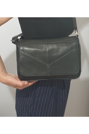 Schwarze Damentasche aus echtem Leder MINIYLAN - 1