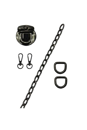 Schwarze Farbe 2. 4-mm-Aluminiumkette (1 m) Haarlock-Set - 1