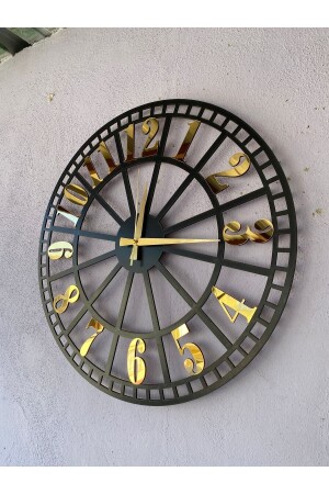 Schwarze Farbe Gold Nummerierte Geschenk-Wanduhr aus Holz mit verschiedenen Mustern, 50 cm, aasaat215 - 2