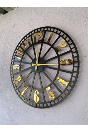 Schwarze Farbe Gold Nummerierte Geschenk-Wanduhr aus Holz mit verschiedenen Mustern, 50 cm, aasaat215 - 3