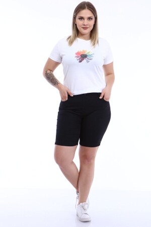 Schwarze Gabardine-Shorts für Damen - 1