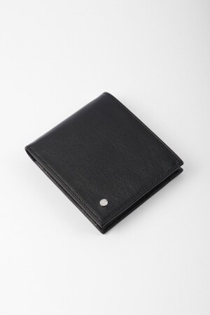 Schwarze Geldbörse aus echtem Leder 27458T - 5
