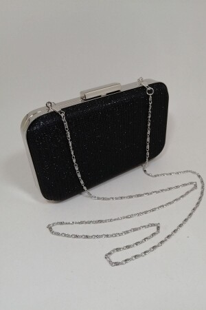 Schwarze Glitzer-Abendkleid-Clutch-Portfolio-Tasche PARKTAN0070 - 3