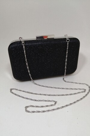 Schwarze Glitzer-Abendkleid-Clutch-Portfolio-Tasche PARKTAN0070 - 5