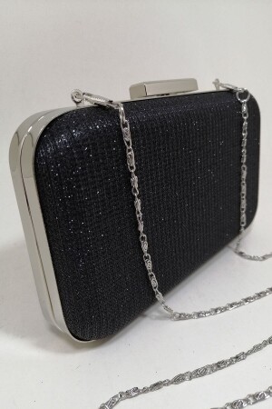 Schwarze Glitzer-Abendkleid-Clutch-Portfolio-Tasche PARKTAN0070 - 6