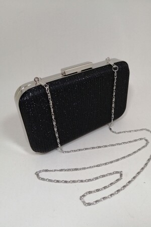 Schwarze Glitzer-Abendkleid-Clutch-Portfolio-Tasche PARKTAN0070 - 7