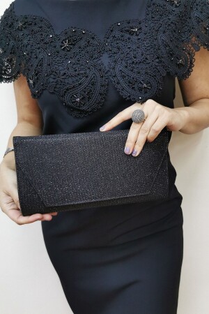 Schwarze Glitzer-Clutch für Damen, Abendkleid, Abendtasche - 2