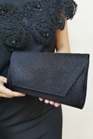 Schwarze Glitzer-Clutch für Damen, Abendkleid, Abendtasche - 3