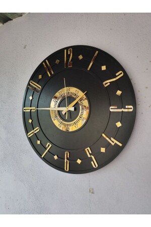 Schwarze, goldfarbene, nummerierte Geschenk-Wanduhr aus Holz, dekorativ, mit verschiedenen Mustern, für Zuhause, Geschenk, 50 cm - 4