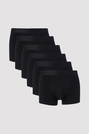 Schwarze Herren-Boxershorts aus Baumwolle und Lycra im 6er-Pack UMFANGUNDERWEAR005 - 1