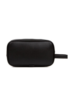 Schwarze Herren-Clutch-Tasche aus veganem Leder, wasserdicht, elegant, im Portfolio-Stil, Rasier- und Kosmetiktasche - 9