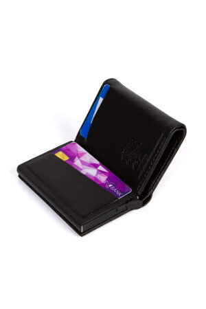 Schwarze Herren-Geldbörse und Kartenetui aus veganem Leder mit Diebstahlschutz und RFID-Schutz nwp5470sunmek - 4