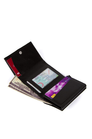 Schwarze Herren-Geldbörse und Kartenetui aus veganem Leder mit Diebstahlschutz und RFID-Schutz nwp5470sunmek - 5