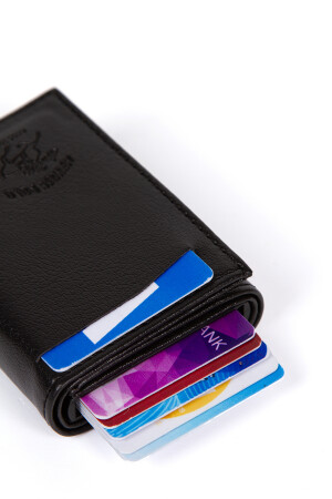 Schwarze Herren-Geldbörse und Kartenetui aus veganem Leder mit Diebstahlschutz und RFID-Schutz nwp5470sunmek - 6