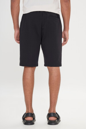 Schwarze Herren-Shorts mit Standard-Passform und normalem Schnitt, lässige Strickshorts 4A9522200001 - 5