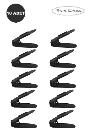 Schwarze höhenverstellbare Schuhrampe, Schuhregal, 10 Stück, TREND_AYAKKABI - 1