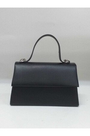 Schwarze Kunstledertasche für Damen - 3