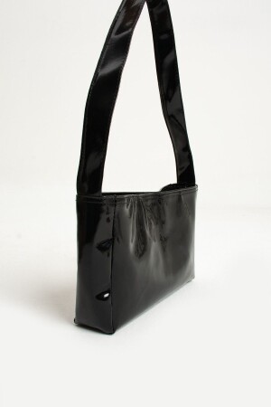 Schwarze Lackledertasche - 6