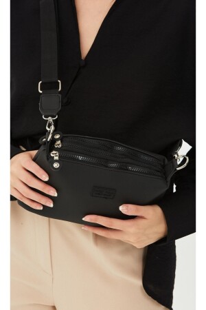 Schwarze Lacost-Stoffhandtasche mit 4 Fächern für Damen Hola4000 - 1