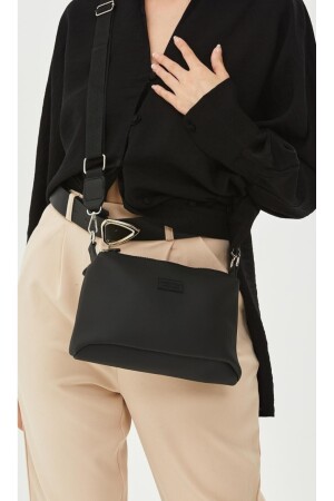 Schwarze Lacost-Stoffhandtasche mit 4 Fächern für Damen Hola4000 - 2