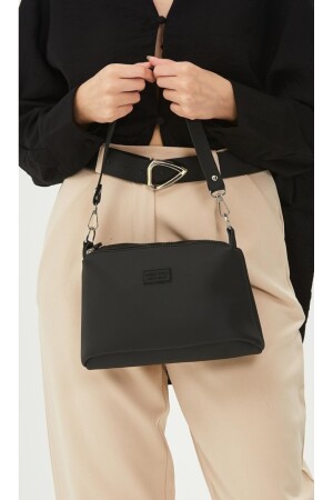 Schwarze Lacost-Stoffhandtasche mit 4 Fächern für Damen Hola4000 - 4